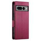 For Google Pixel 7 Pro Side Buckle Magnetic Frosted Leather Phone Case(Wine Red) - 3