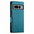 For Google Pixel 7 Pro Side Buckle Magnetic Frosted Leather Phone Case(Blue) - 3