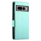 For Google Pixel 7 Pro Side Buckle Magnetic Frosted Leather Phone Case(Mint Green) - 3