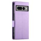 For Google Pixel 7 Pro Side Buckle Magnetic Frosted Leather Phone Case(Purple) - 3