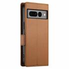 For Google Pixel 7 Pro Side Buckle Magnetic Frosted Leather Phone Case(Brown) - 3