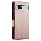 For Google Pixel 7a Side Buckle Magnetic Frosted Leather Phone Case(Rose Gold) - 3