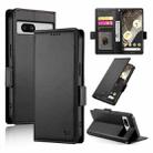 For Google Pixel 7a Side Buckle Magnetic Frosted Leather Phone Case(Black) - 1