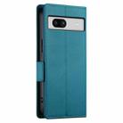 For Google Pixel 7a Side Buckle Magnetic Frosted Leather Phone Case(Blue) - 3