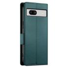 For Google Pixel 7a Side Buckle Magnetic Frosted Leather Phone Case(Dark Green) - 3