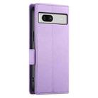 For Google Pixel 7a Side Buckle Magnetic Frosted Leather Phone Case(Purple) - 3