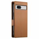 For Google Pixel 7a Side Buckle Magnetic Frosted Leather Phone Case(Brown) - 3