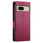 For Google Pixel 8 Side Buckle Magnetic Frosted Leather Phone Case(Wine Red) - 3