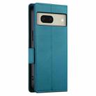 For Google Pixel 8 Side Buckle Magnetic Frosted Leather Phone Case(Blue) - 3