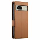 For Google Pixel 8 Side Buckle Magnetic Frosted Leather Phone Case(Brown) - 3