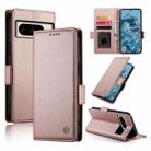 For Google Pixel 8 Pro Side Buckle Magnetic Frosted Leather Phone Case(Rose Gold) - 1