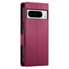 For Google Pixel 8 Pro Side Buckle Magnetic Frosted Leather Phone Case(Wine Red) - 3
