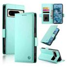 For Google Pixel 8 Pro Side Buckle Magnetic Frosted Leather Phone Case(Mint Green) - 1
