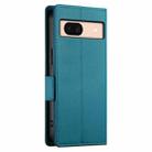 For Google Pixel 8a Side Buckle Magnetic Frosted Leather Phone Case(Blue) - 3