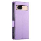 For Google Pixel 8a Side Buckle Magnetic Frosted Leather Phone Case(Purple) - 3