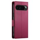 For Google Pixel 9 Pro Side Buckle Magnetic Frosted Leather Phone Case(Wine Red) - 3