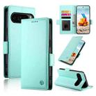 For Google Pixel 9 Pro Side Buckle Magnetic Frosted Leather Phone Case(Mint Green) - 1
