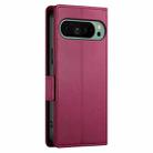 For Google Pixel 9 Side Buckle Magnetic Frosted Leather Phone Case(Wine Red) - 3