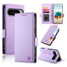For Google Pixel 9 Side Buckle Magnetic Frosted Leather Phone Case(Purple) - 1