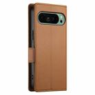 For Google Pixel 9 Side Buckle Magnetic Frosted Leather Phone Case(Brown) - 3