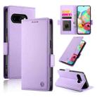 For Google Pixel 9a Side Buckle Magnetic Frosted Leather Phone Case(Purple) - 1