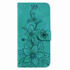 For Xiaomi 14T Lily Embossed Leather Phone Case(Green) - 3