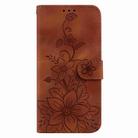 For Xiaomi 14T Pro Lily Embossed Leather Phone Case(Brown) - 3