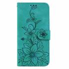 For Xiaomi 15 Lily Embossed Leather Phone Case(Green) - 3