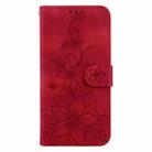 For Xiaomi 15 Lily Embossed Leather Phone Case(Red) - 3