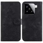 For Xiaomi 15 Lily Embossed Leather Phone Case(Black) - 1