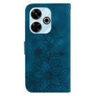 For Xiaomi Redmi 13 4G Lily Embossed Leather Phone Case(Dark Blue) - 3