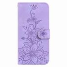 For Redmi 14C 4G Lily Embossed Leather Phone Case(Purple) - 3