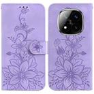 For Redmi Note 14 Pro / Note 14 Pro+ 5G Lily Embossed Leather Phone Case(Purple) - 1