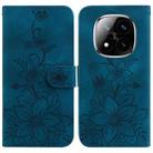 For Redmi Note 14 Pro / Note 14 Pro+ 5G Lily Embossed Leather Phone Case(Dark Blue) - 1