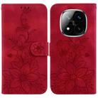 For Redmi Note 14 Pro / Note 14 Pro+ 5G Lily Embossed Leather Phone Case(Red) - 1
