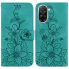 For Redmi A5 4G 173.3mm Lily Embossed Leather Phone Case(Green) - 1