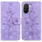 For Redmi A5 4G 173.3mm Lily Embossed Leather Phone Case(Purple) - 1