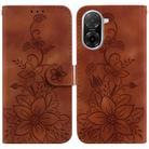 For Redmi A5 4G 173.3mm Lily Embossed Leather Phone Case(Brown) - 1