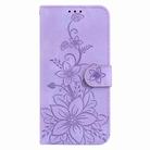 For Redmi Note 14S 4G Lily Embossed Leather Phone Case(Purple) - 3