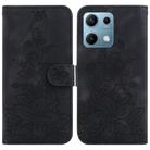 For Redmi Note 14S 4G Lily Embossed Leather Phone Case(Black) - 1