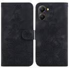 For Redmi Turbo 4 / Xiaomi Poco X7 Pro Lily Embossed Leather Phone Case(Black) - 1