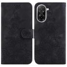 For Redmi A5 4G 171.7mm Lily Embossed Leather Phone Case(Black) - 1