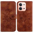 For Redmi 15C 4G 173.1mm / 15C 5G 173.1mm Lily Embossed Leather Phone Case(Brown) - 1