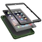 For iPad 10.2 2021 / 2020 / 2019 Armor Holder Silicone Hybrid PC Tablet Case(Army Green Black) - 3