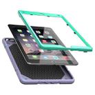 For iPad 10.2 2021 / 2020 / 2019 Armor Holder Silicone Hybrid PC Tablet Case(Purple Mint Green) - 3