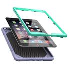 For iPad 9.7 2018 / Air / Air 2 Armor Holder Silicone Hybrid PC Tablet Case(Purple Mint Green) - 3