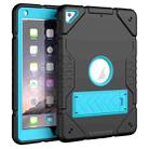 For iPad 9.7 2018 / Air / Air 2 Armor Holder Silicone Hybrid PC Tablet Case(Black Blue) - 1