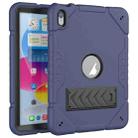 For iPad 10th Gen 10.9 2022 Armor Holder Silicone Hybrid PC Tablet Case(Navy Blue Black) - 1