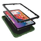 For iPad 2025 / 2022 Armor Holder Silicone Hybrid PC Tablet Case(Army Green Black) - 3