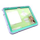 For iPad 2025 / 2022 Armor Holder Silicone Hybrid PC Tablet Case(Purple Mint Green) - 2